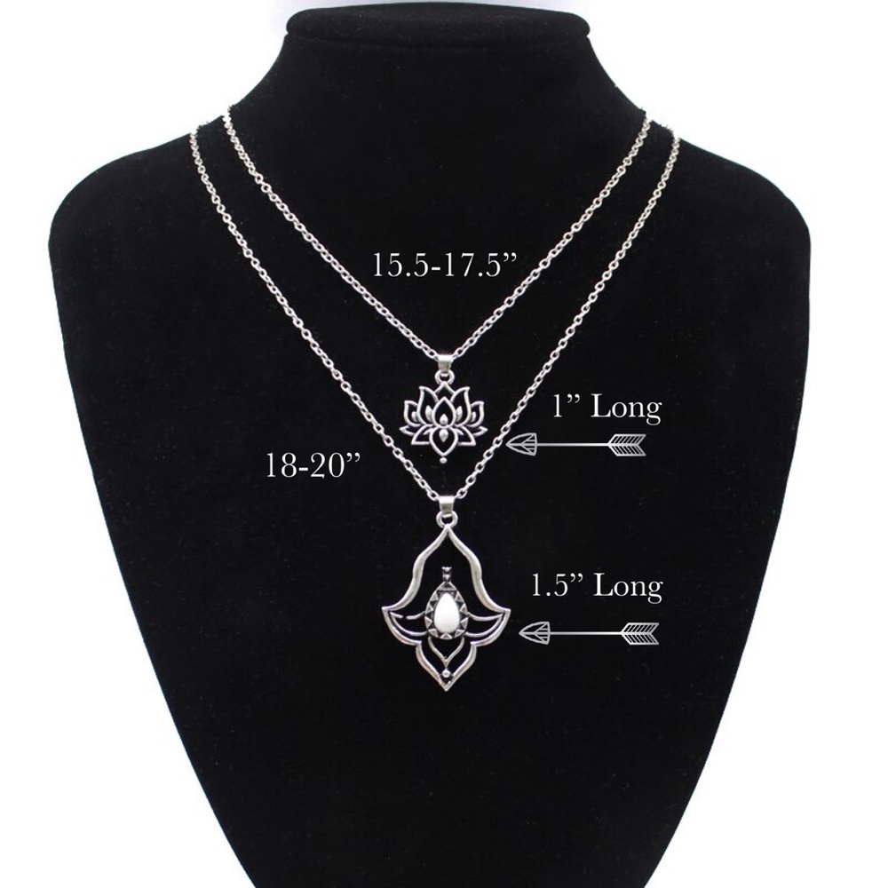 Vintage 3 in 1 Lotus Flower Pendant Necklace - Picture 16 of 16